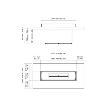 Gin 90 Dining Fire Table