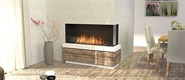 Dining Room - Corner fireplace ideas