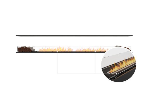 Flex 140IL.BX2 Island - Ethanol - Black / Black / Installed view - Logs not included by EcoSmart Fire