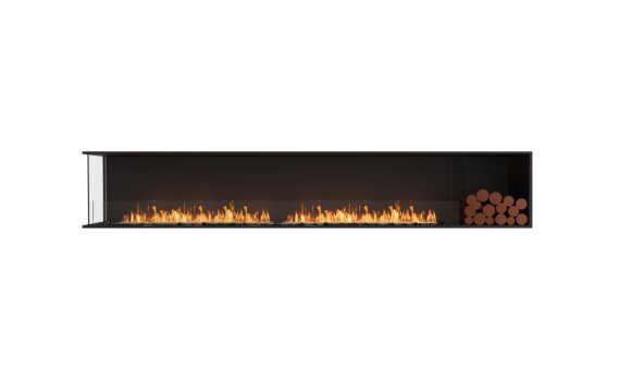 Flex 122LC.BXR Left Corner - Ethanol / Black / Installed view - Logs not included by EcoSmart Fire