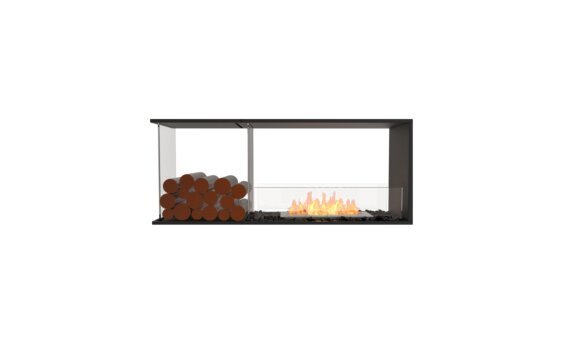 Flex 50PN.BXL Peninsula - Ethanol / Black / Installed view - Logs not included by EcoSmart Fire