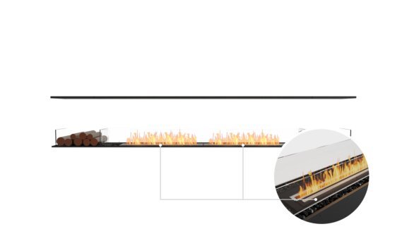 Flex 122IL.BX2 Island - Ethanol - Black / Black / Installed view - Logs not included by EcoSmart Fire
