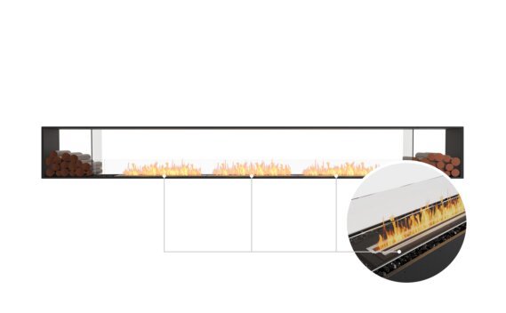 Flex 158DB.BX2 Double Sided - Ethanol - Black / Black / Installed view - Logs not included by EcoSmart Fire