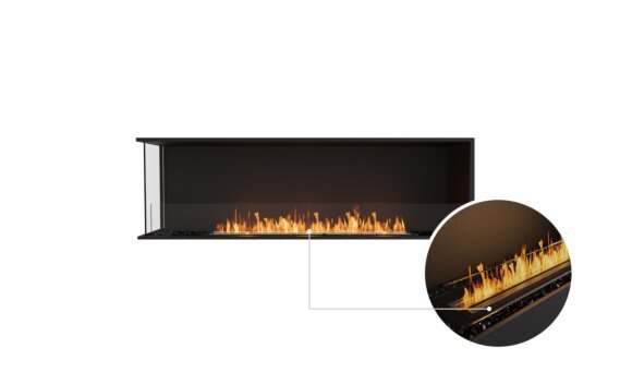 Flex 68LC Left Corner - Ethanol - Black / Black / Installed View by EcoSmart Fire