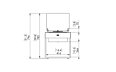 Pop 8L Designer Fireplace - Technical Drawing / Front by EcoSmart Fire