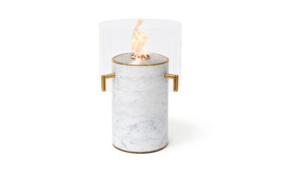 Pillar 3T Designer Fireplace - Ethanol / Marble White by EcoSmart Fire